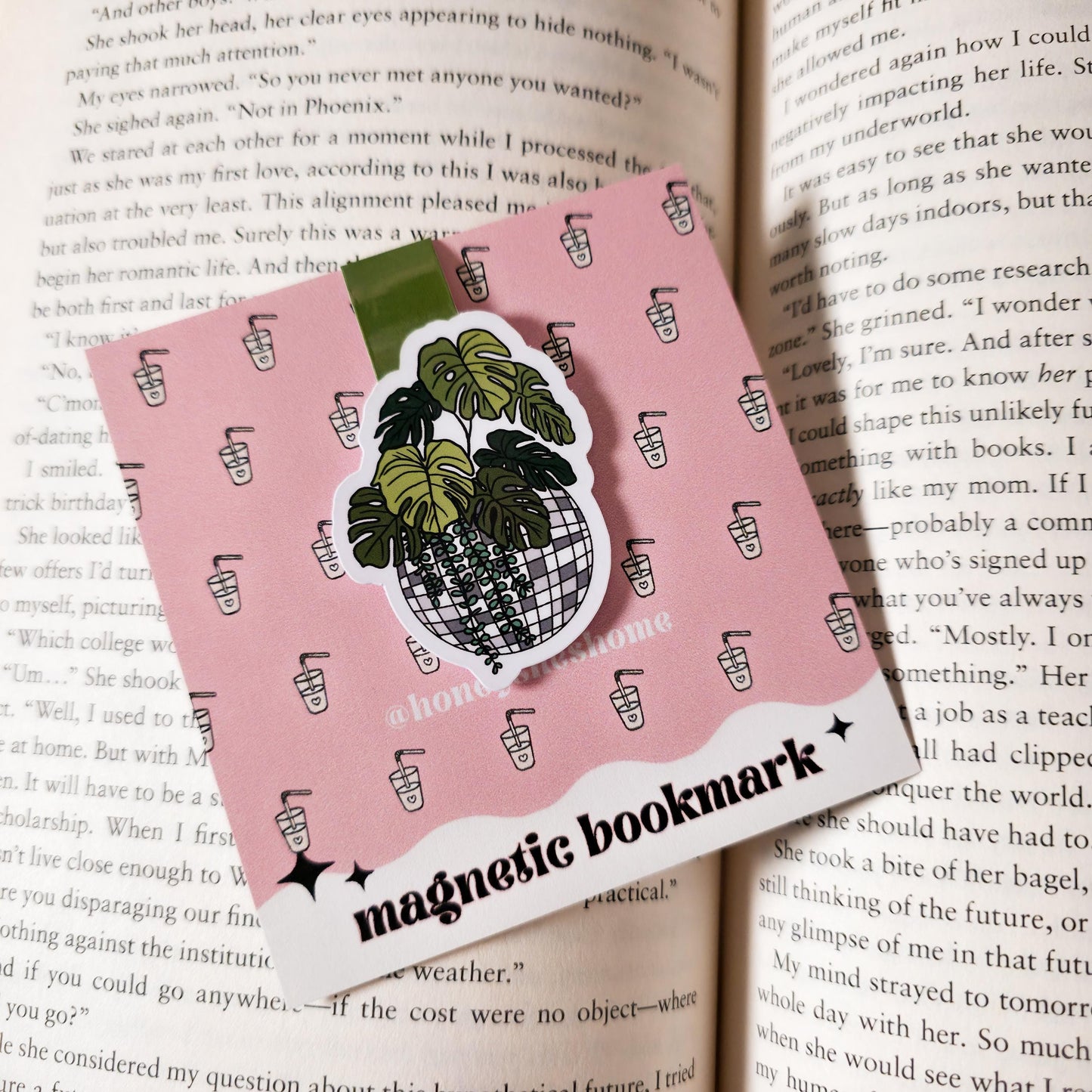 Monstera Disco Ball Magnetic Bookmark