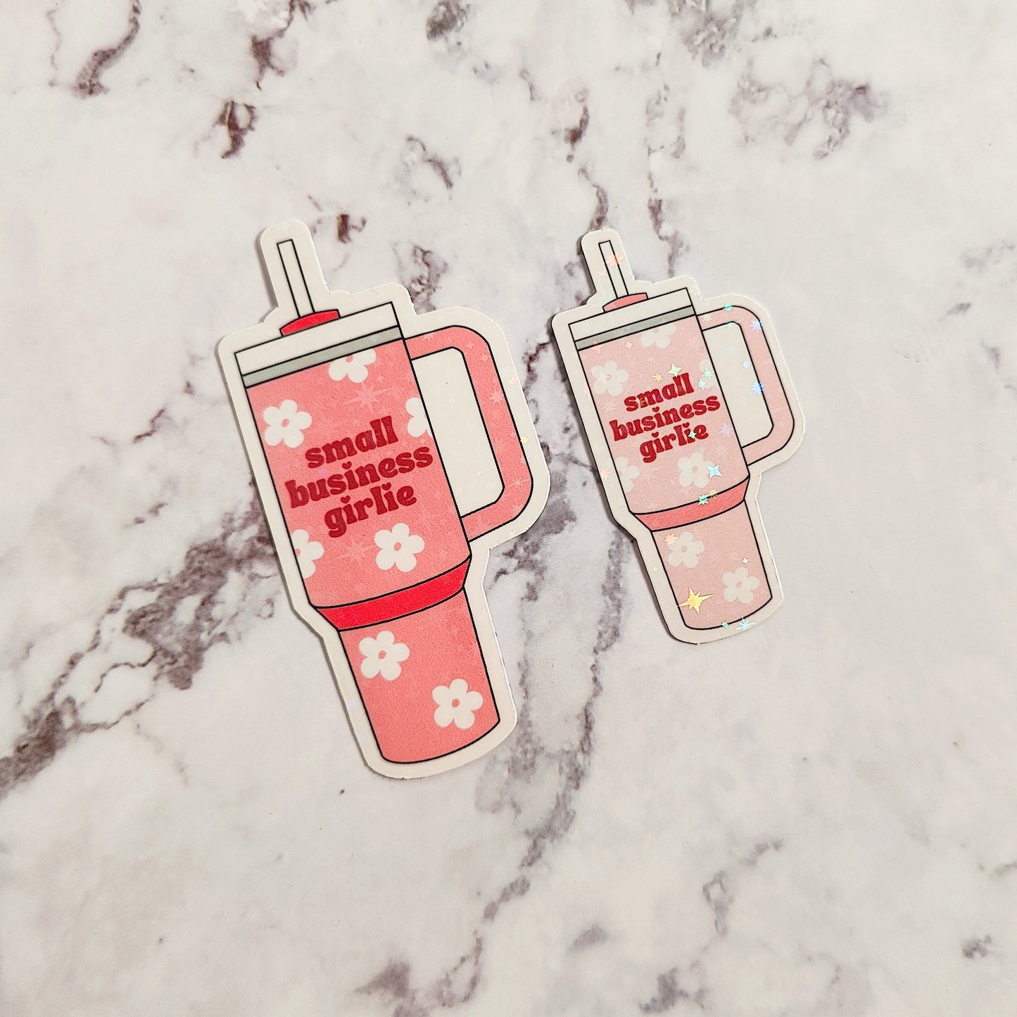 Small Business Girlie Tumbler Holographic Sticker