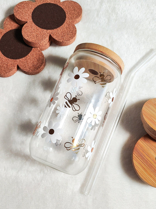 Bumble Bee Glass Cup