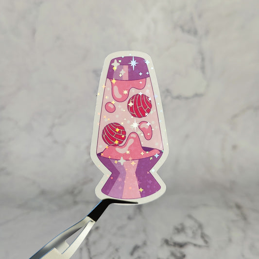 Retro Concha Lava Lamp Holographic Sticker