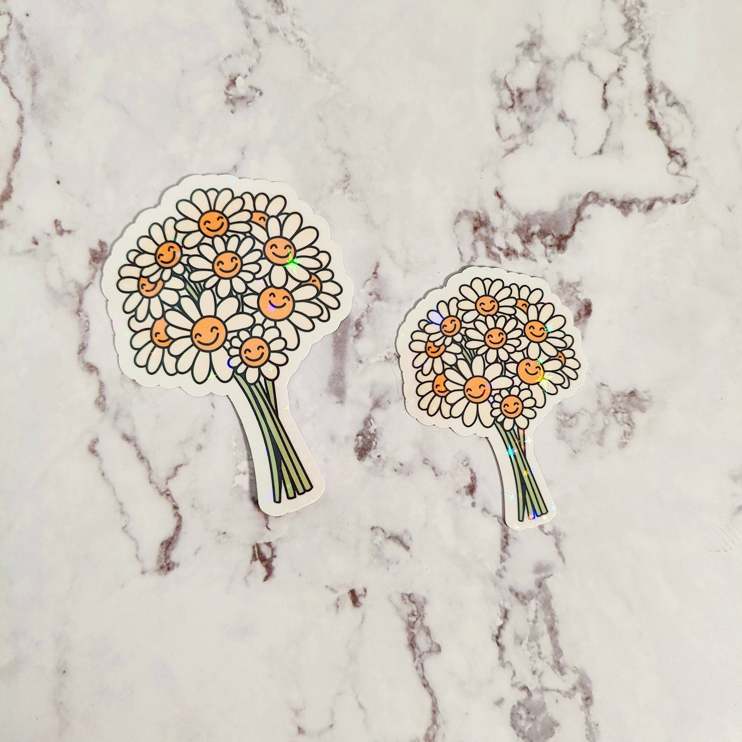 Happy Flower Bouquet Holographic Sticker