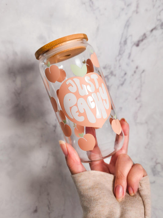 Just Peachy Glass Cup