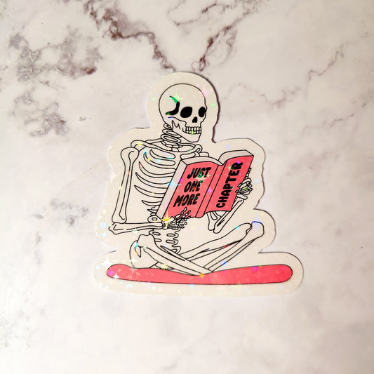 One More Chapter Skeleton Holographic Sticker