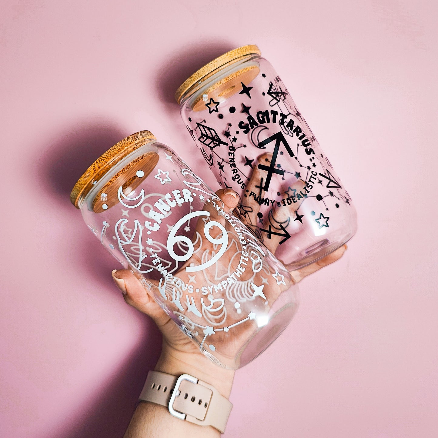 Zodiac Glow In The Dark Glass Cup
