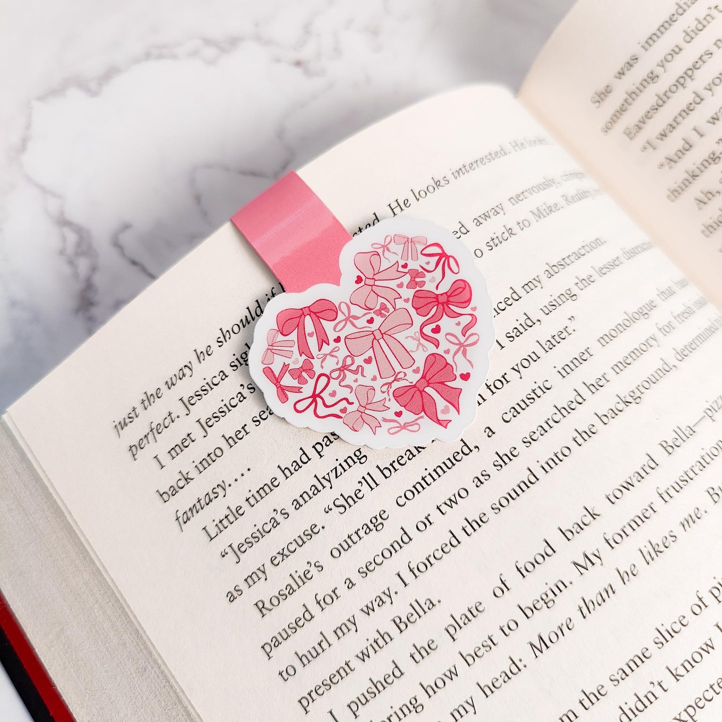 Pink Coquette Heart Mini Magnetic Bookmark