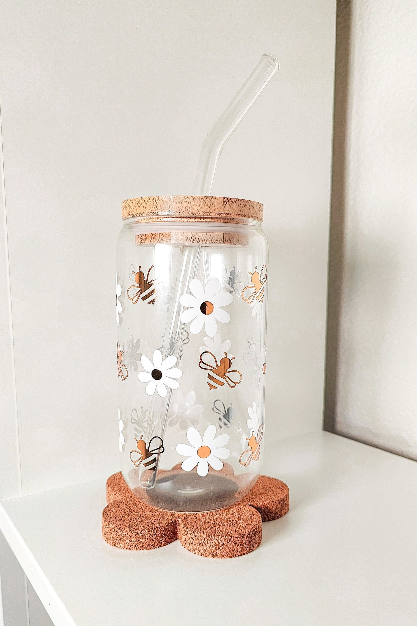 Bumble Bee Glass Cup