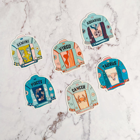 Zodiac Jean Jacket Holographic Sticker