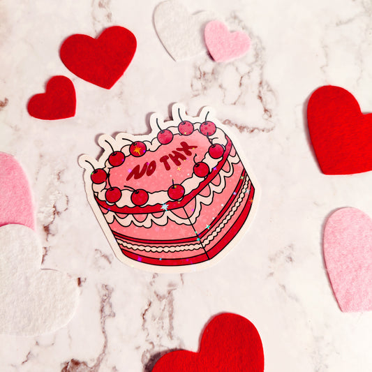 No Thanks Cherry Cake Holographic Sticker