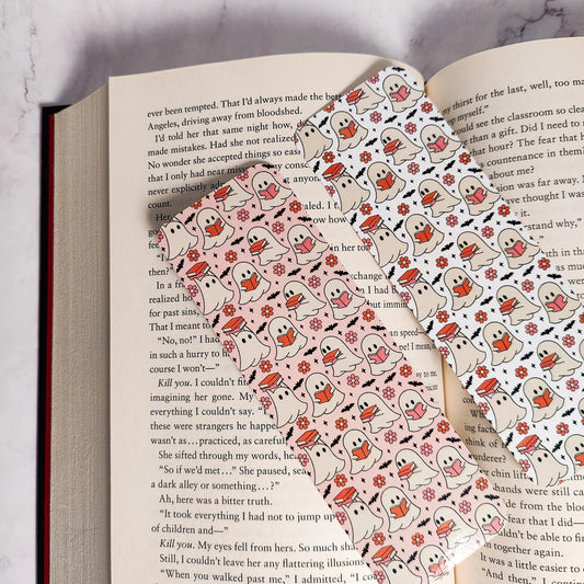 Floral Bookish Ghosts Bookmark