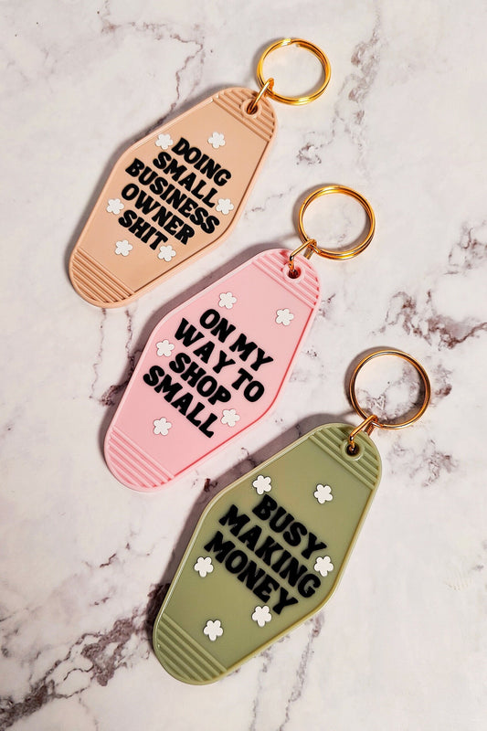 Small Business Owner Motel Keychains