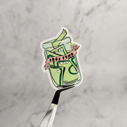 Book Fund Jar Holographic Sticker