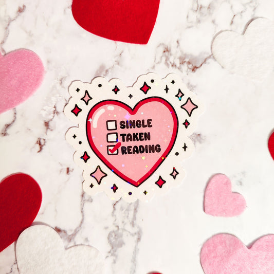 Single Taken Reading Holographic Sticker