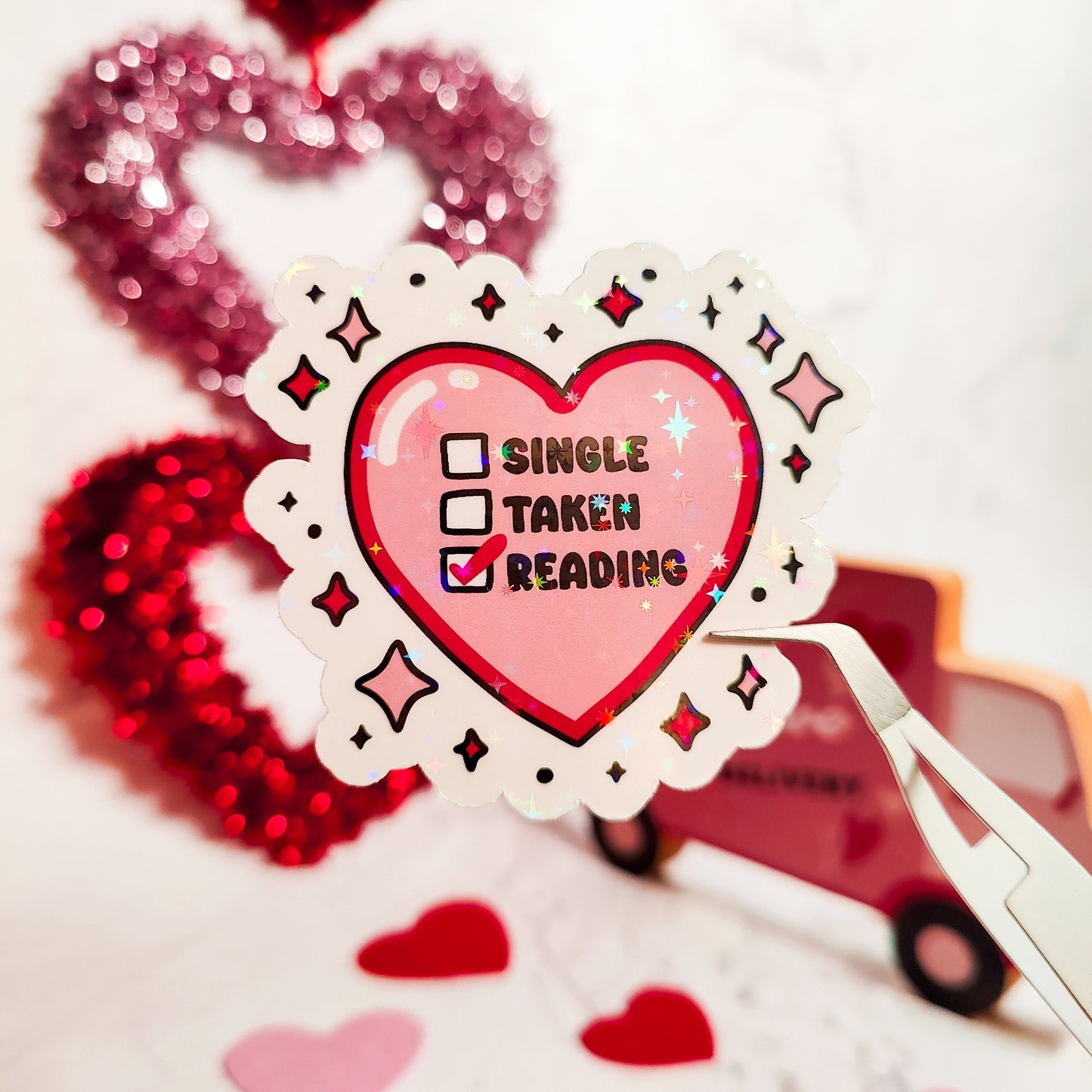 Single Taken Reading Holographic Sticker