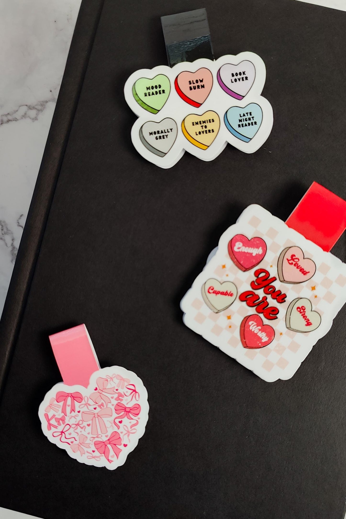 Pink Coquette Heart Mini Magnetic Bookmark