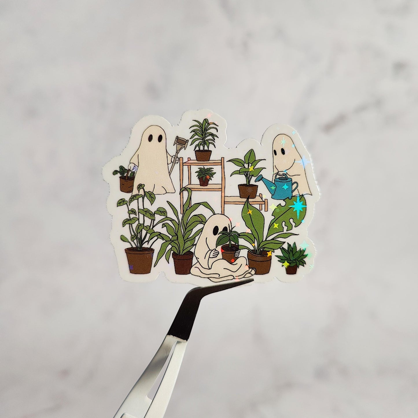 Ghostly Garden Holographic Sticker