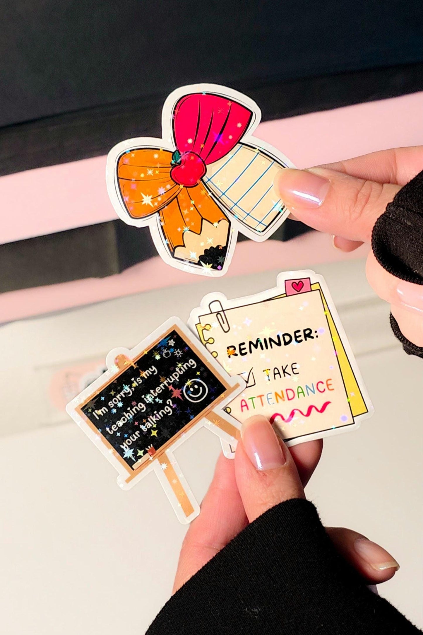 Take Attendance Reminder Holographic Sticker