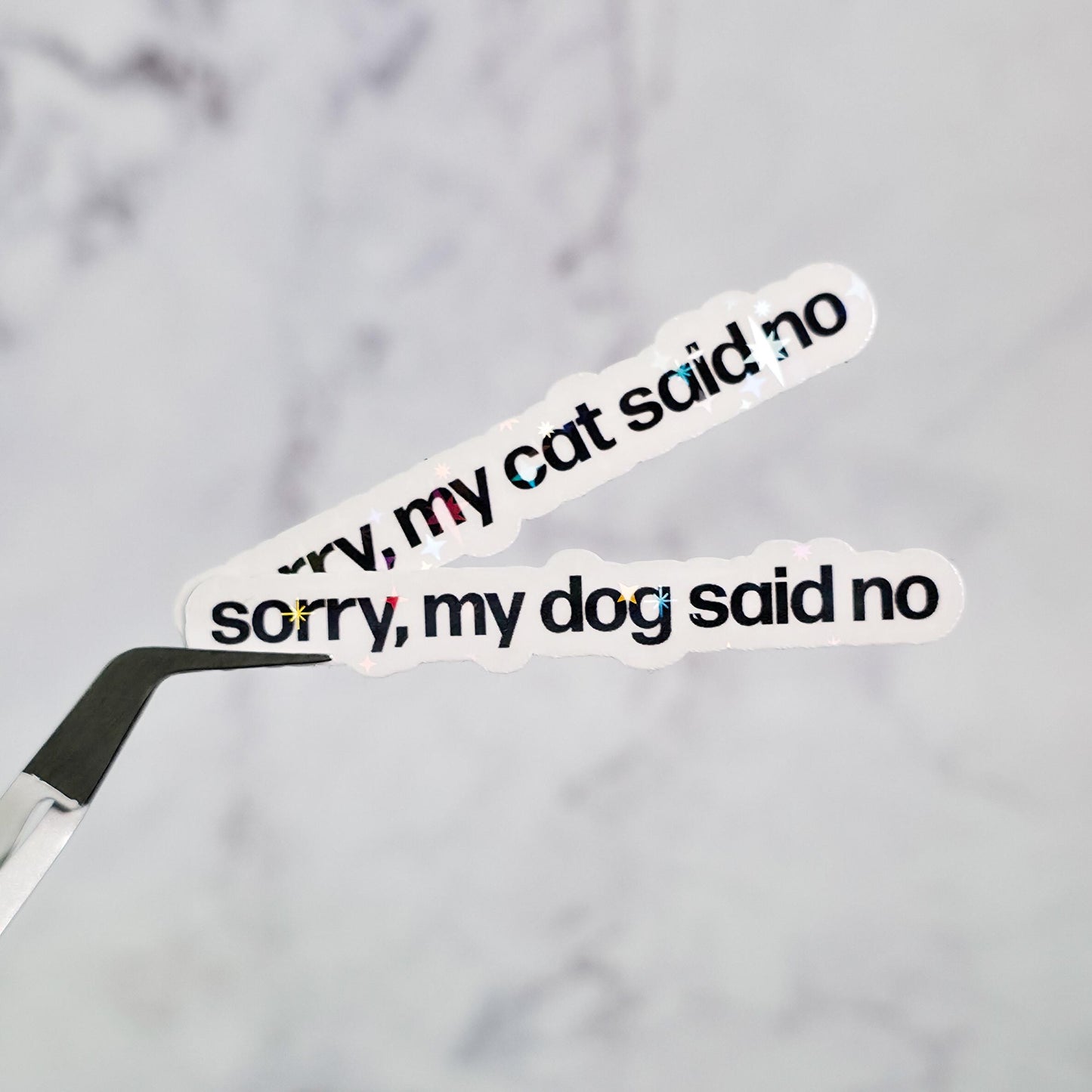 Sorry My Cat/Dog Said No Holographic Sticker