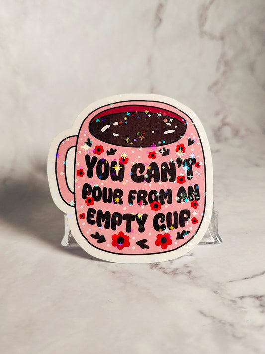 Empty Cup Holographic Sticker
