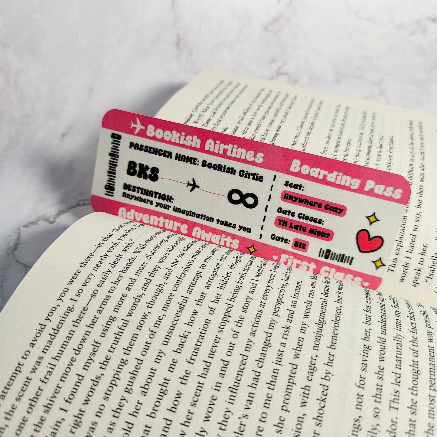 Bookish Boarding Pass Bookmark
