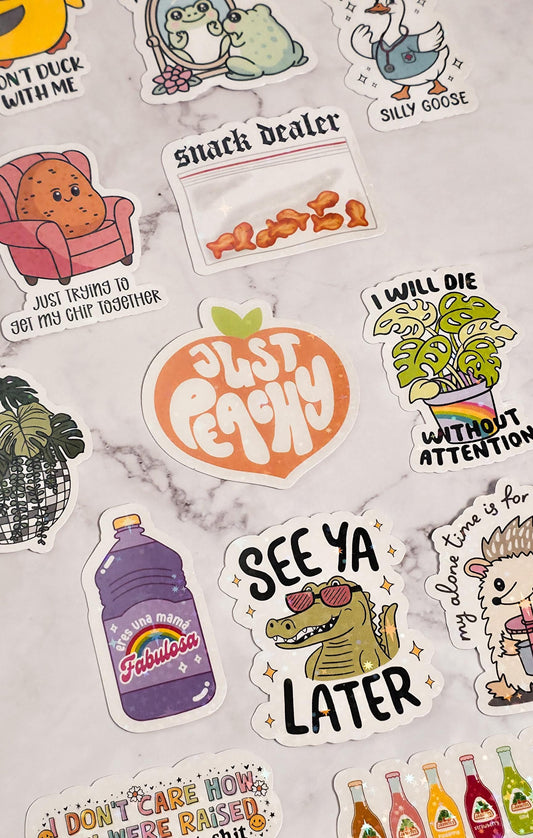 Just Peachy Holographic Sticker