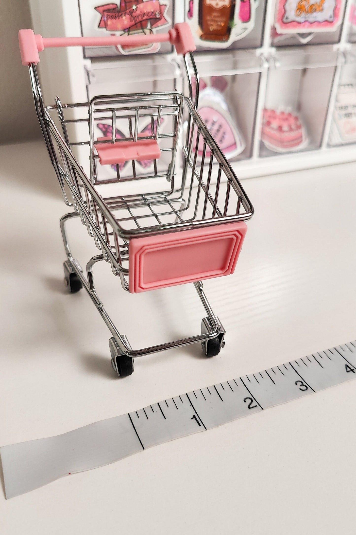 Mini Pink Shopping Cart