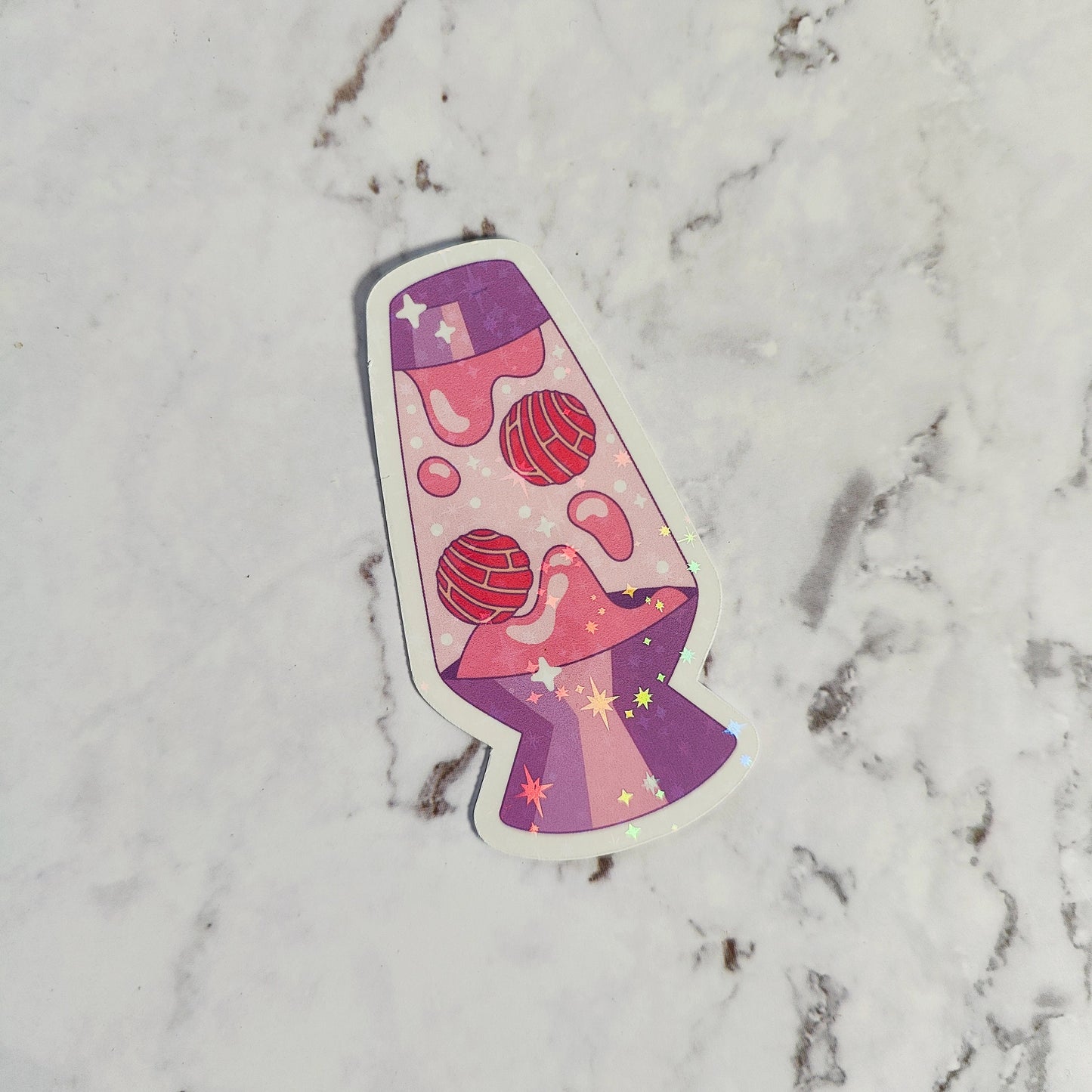 Retro Concha Lava Lamp Holographic Sticker