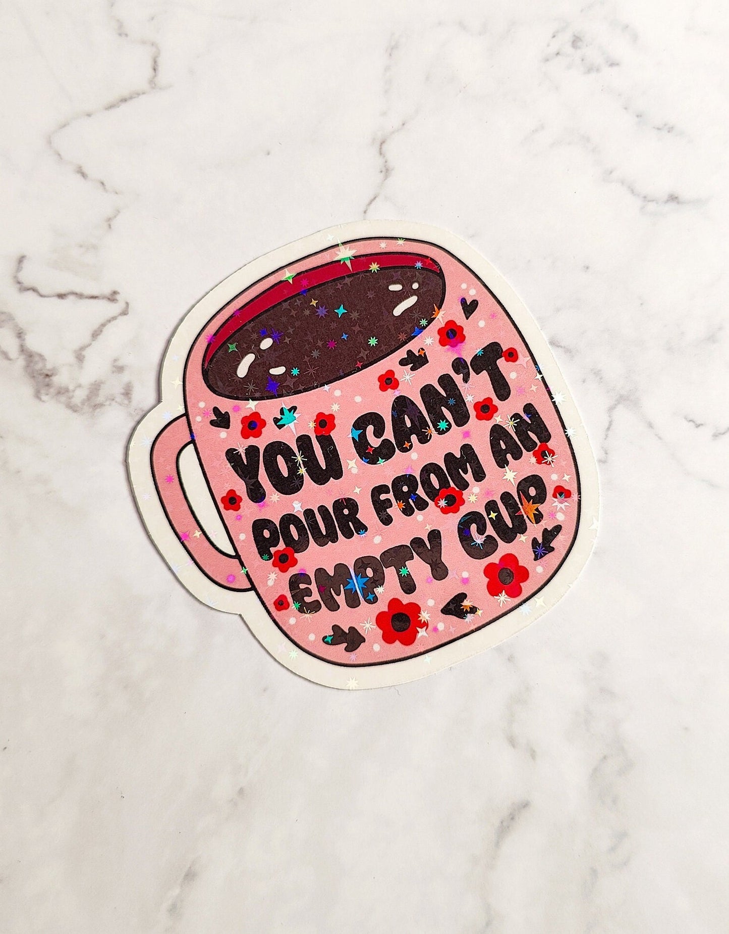 Empty Cup Holographic Sticker