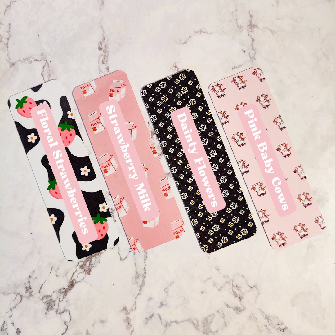 Strawberry Milk Bookmark Bundle Double Sided Bookmarks