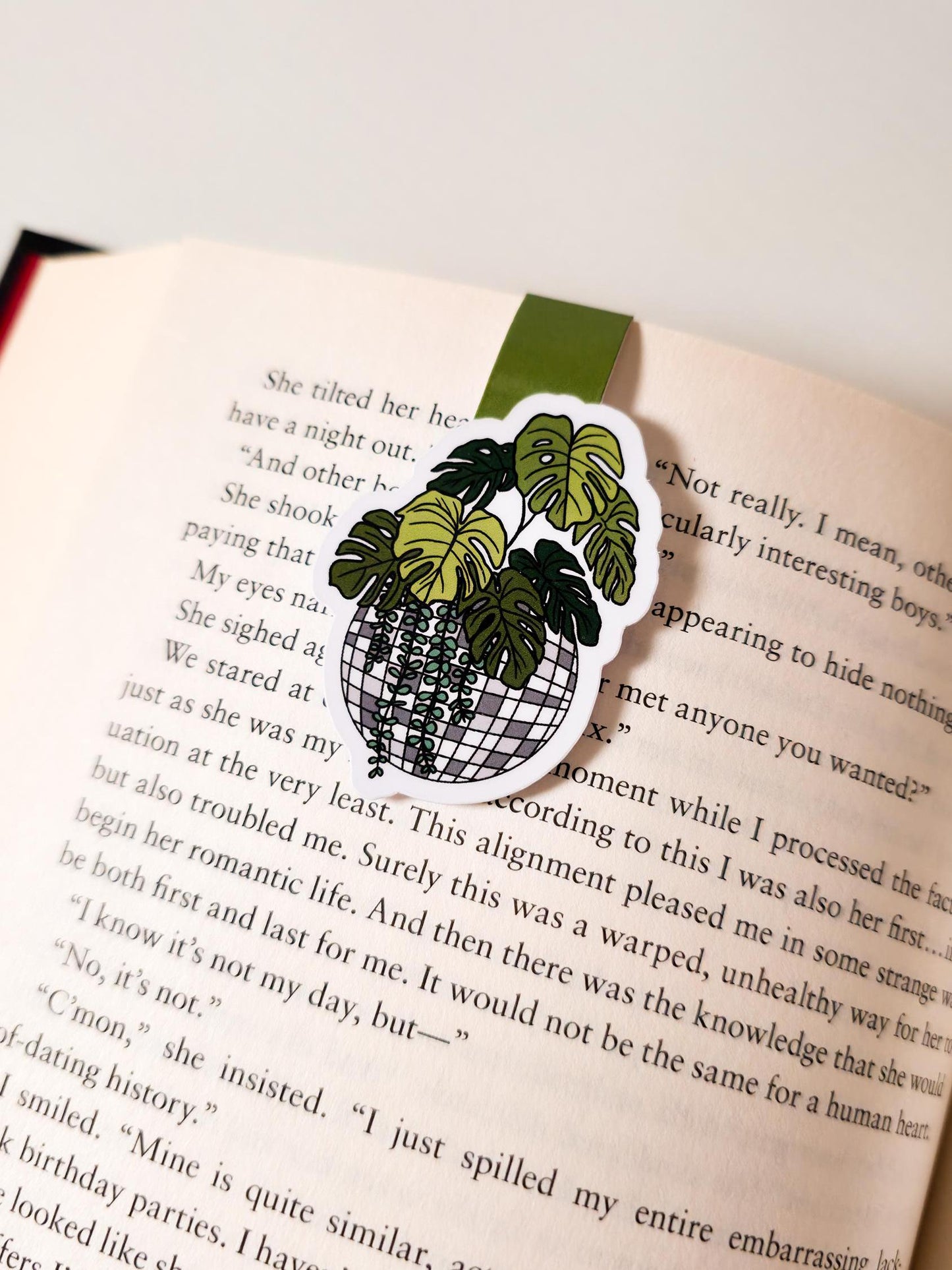 Monstera Disco Ball Magnetic Bookmark
