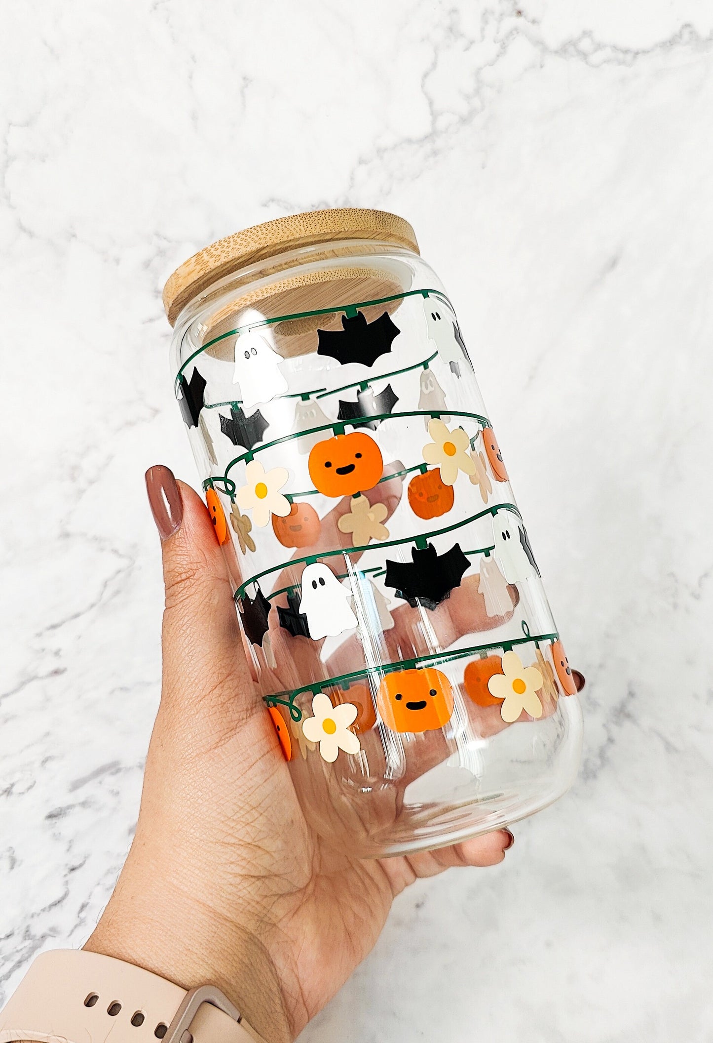 Halloween String Lights Beer Glass, Ghost Coffee Glass Cup, Fall Pumpkin Can Shaped Glass, Halloween Iced Coffee Cup, Cute Spooky Gift