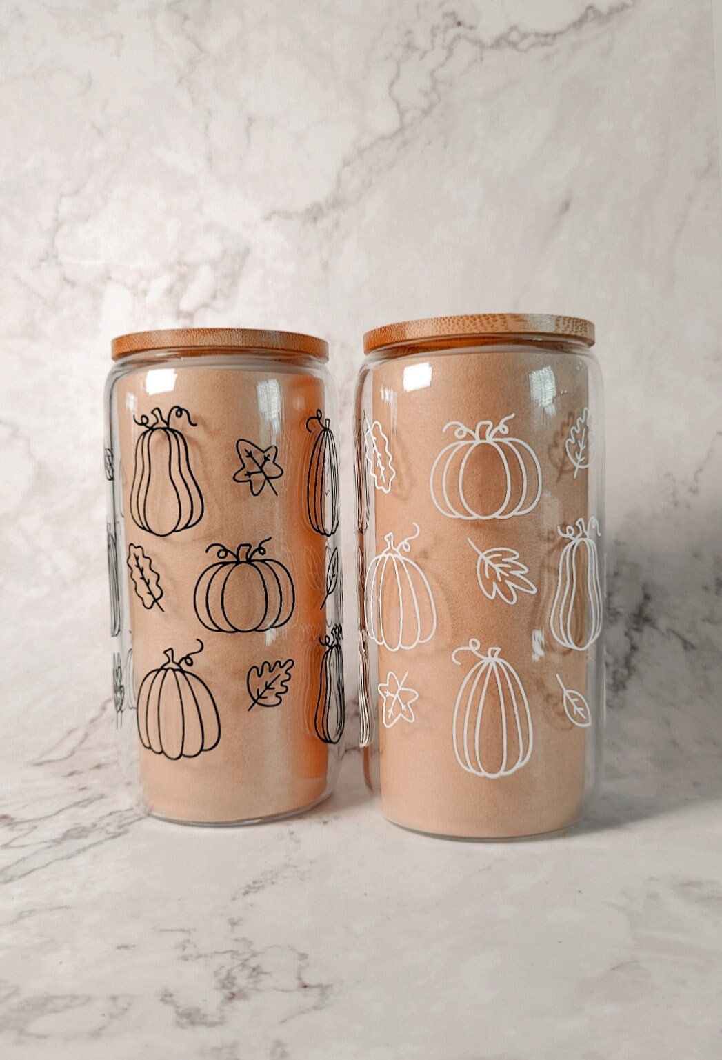 Fall Pumpkin Outline Glass Cup, Autumn Pumpkin Libbey Beer Glass, Cute Fall Coffee Cup, Autumn Iced Coffee Can, Fall Season Gift