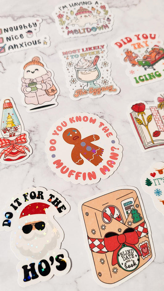 Most Likely To Spike The Eggnog Holographic Sticker, Sarcastic Humor, Stocking Stuffer Gift, Kindle E-Reader Decor