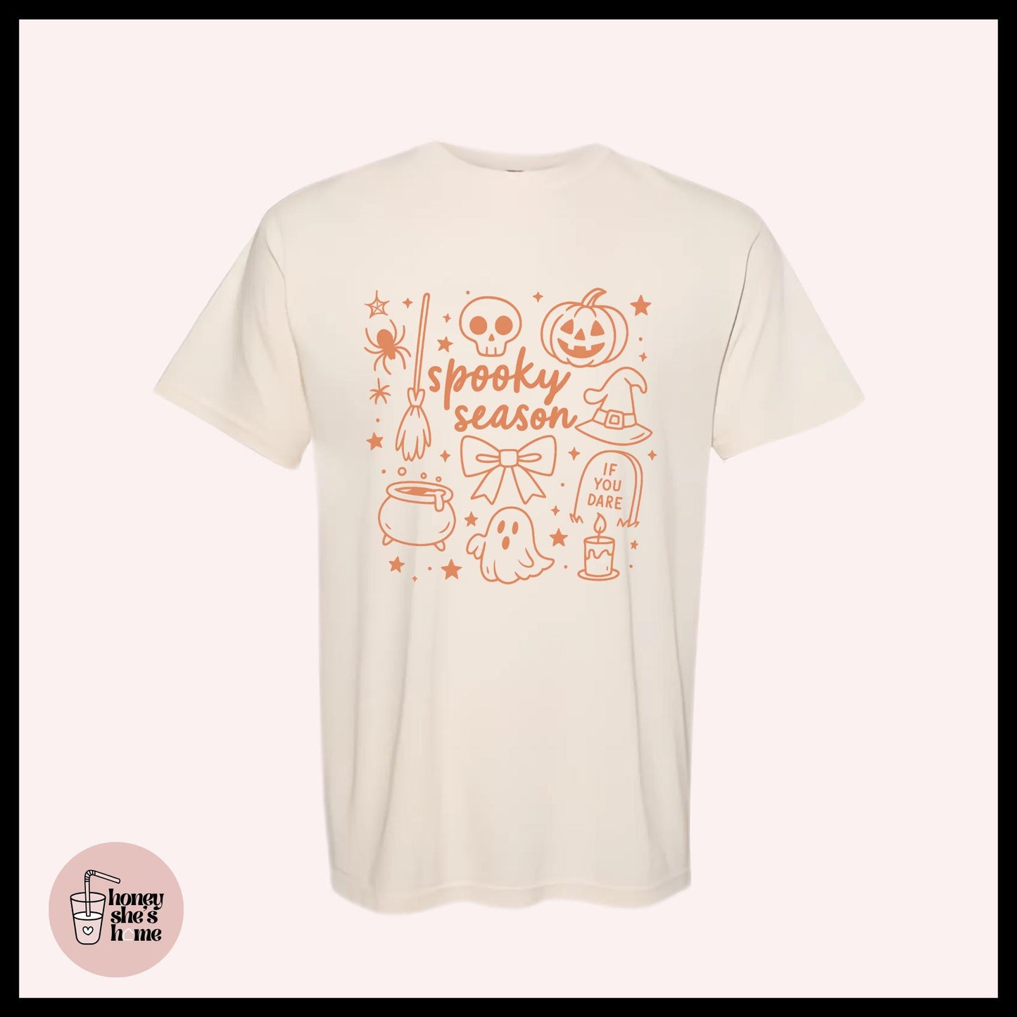 Spooky Season Doodles T-shirt, Halloween Lover Shirt, Cute Casual Soft Cotton Tee, Fall Comfy Top, Falloween Vibes, Spooky Season Gift
