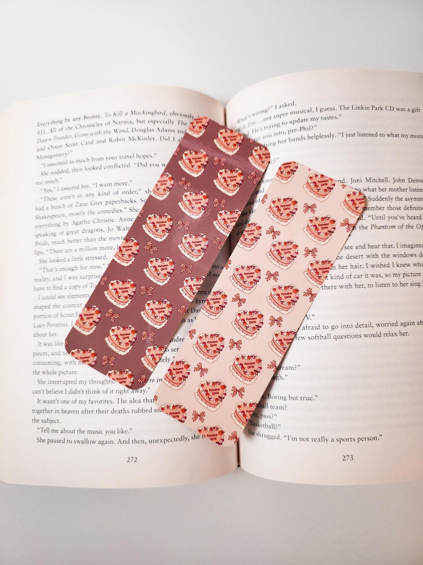 Autumn & Horror Girlie Bookmarks, Double Sided Laminated Paper Bookmark, Halloween Page Marker, Cute Book Accessory, Spooky Bookish Gift