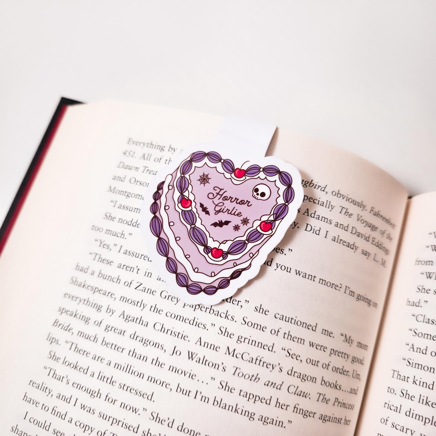 Autumn & Horror Magnetic Bookmarks, Bookish Water Resistant Bookmark, Halloween Page Marker, Trendy Cake Bookworm Gift