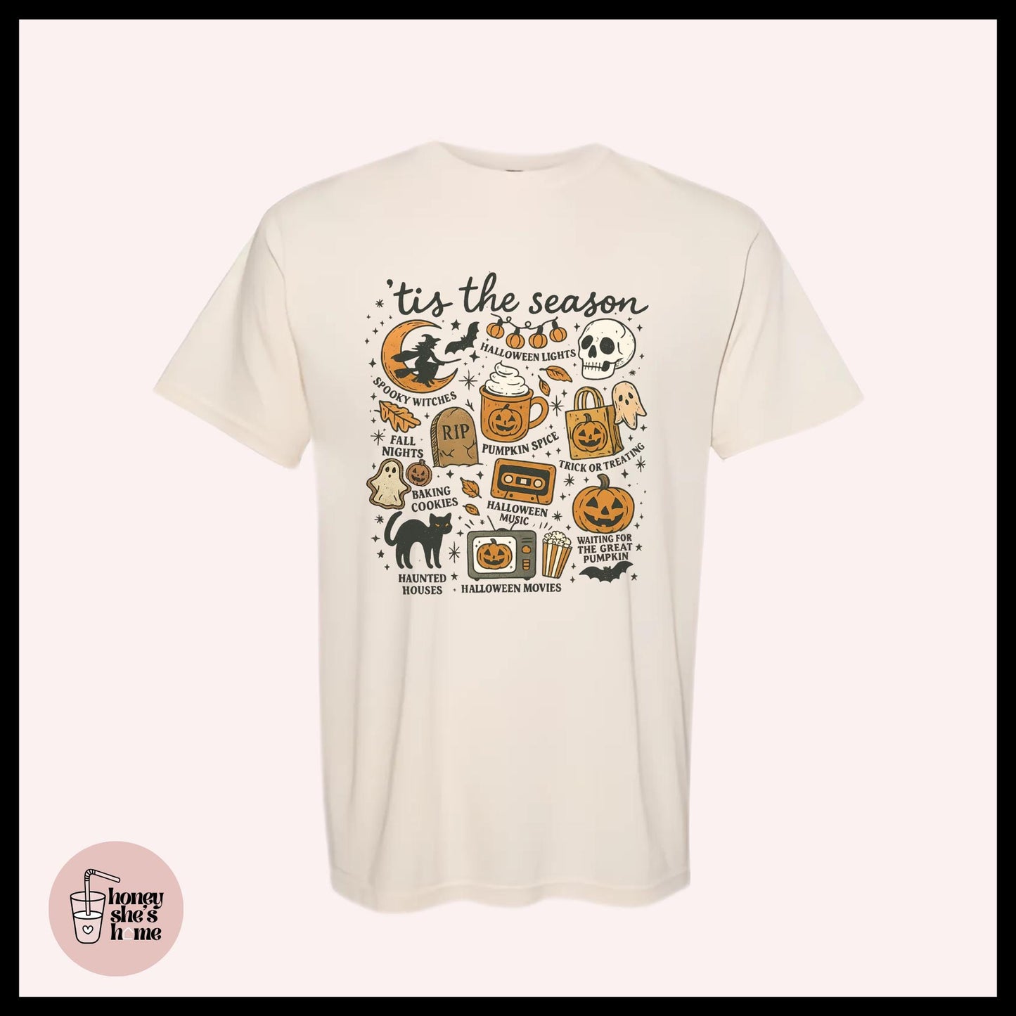 Tis The Season T-shirt, Pumpkin Lover Shirt, Cute Casual Soft Cotton Tee, Witchy Comfy Top, Falloween Vibes, Spooky Season Gift
