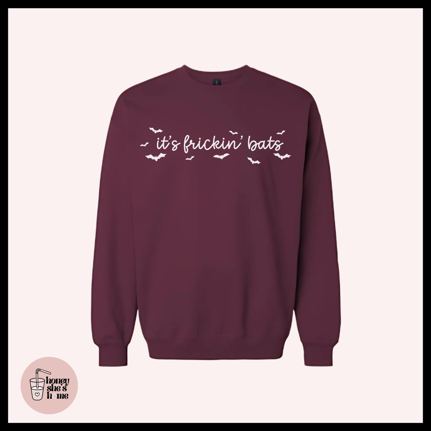 It's Frickin Bats Crewneck, Batty Sweater, Cute Falloween Sweatshirt, Comfy Witchy Fleece Soft Crew, Spooky Seasonal Gift