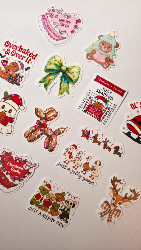 Christmas Frog Holographic Sticker: Cute Lake Animal