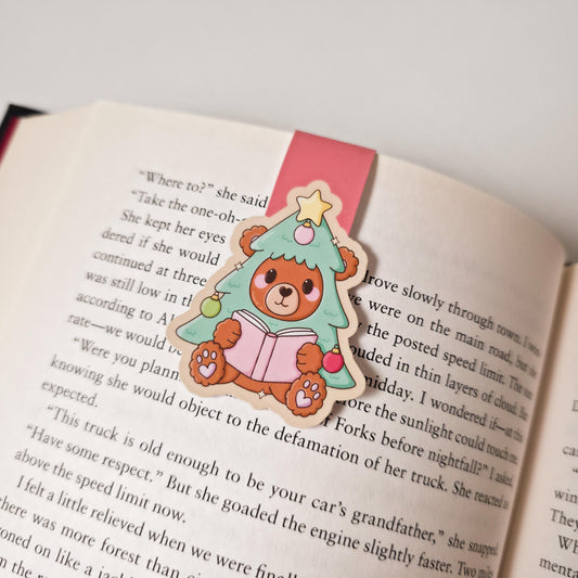Berry Christmas Magnetic Bookmark: Teddy Bear Page Marker