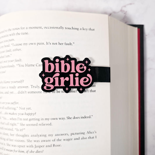 Bible Girlie Magnetic Bookmark | Cute Faith Bookmark | Scripture Reader Gift