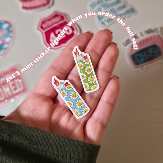 Stoner Holographic Sticker Pack | Funny Weed Stickers | 420 Vinyl Decals | Waterproof Laptop & Water Bottle Stickers