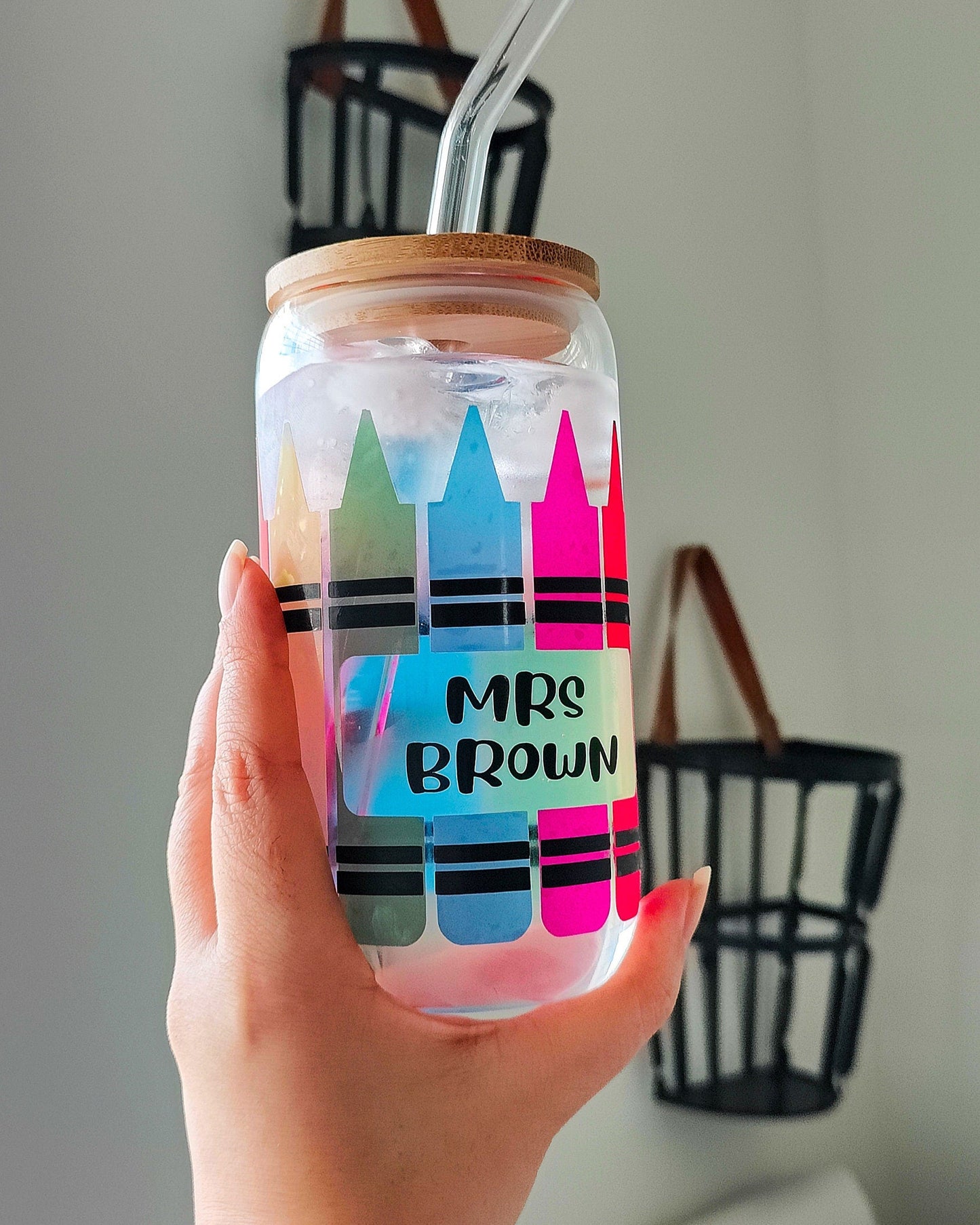 Crayon Color Changing Coffee Glass Cup