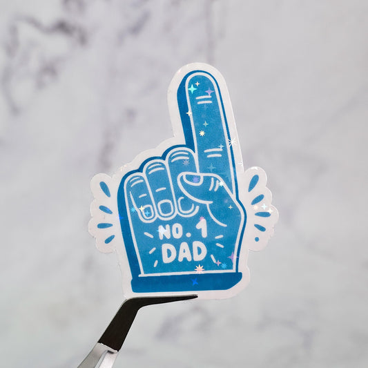 Number One Dad Holographic Sticker