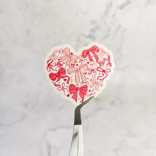 Pink Coquette Heart Holographic Sticker
