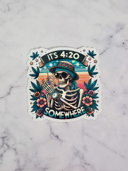 It's 420 Somewhere Holographic Sticker