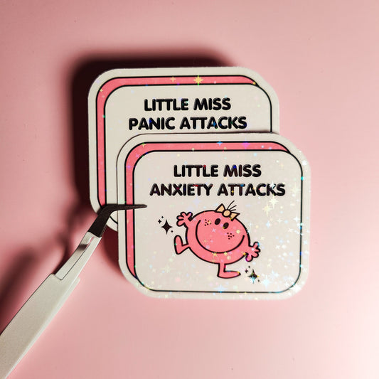 Little Miss Anxious Holographic Sticker