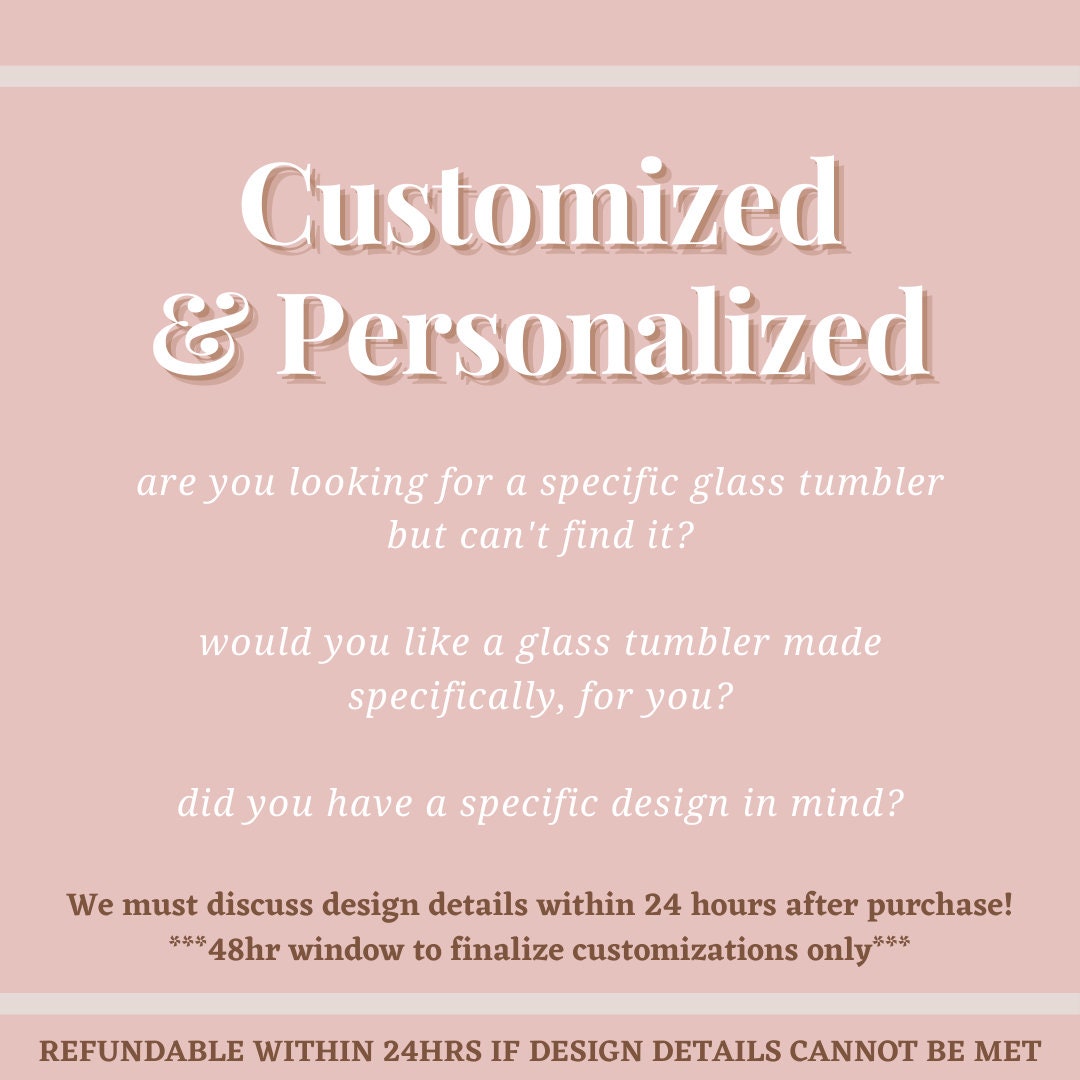 Customized and Personalized Glass Cup with Lid and Straw