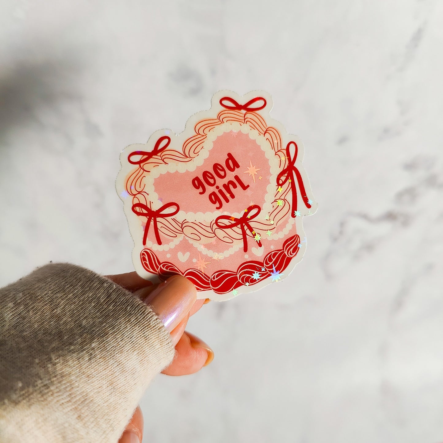 Good Girl Cake Holographic Sticker