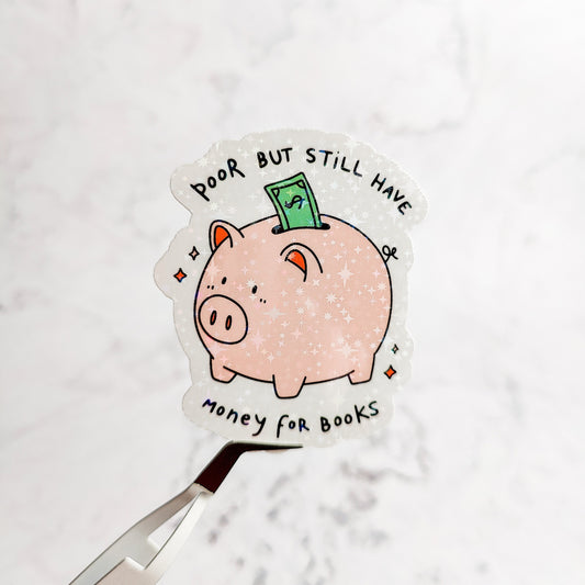 Piggy Bank Bookish Holographic Sticker