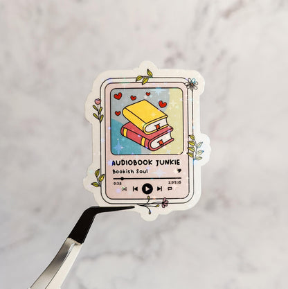 Audiobook Junkie Holographic Sticker